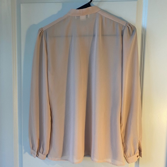 Lloyd Williams Vintage Sheer Floral Embroidery Front Button Up Pussy Bow top, 8 - Picture 2 of 10